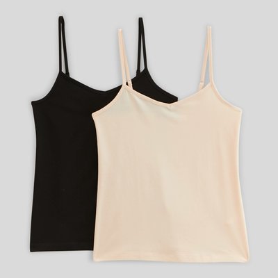 Lot de 2 caracos fines bretelles en coton BIO GOTS MONOPRIX