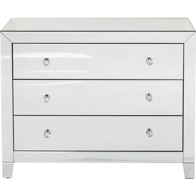 Commode 3 tiroirs en verre miroir, LUXURY KARE DESIGN