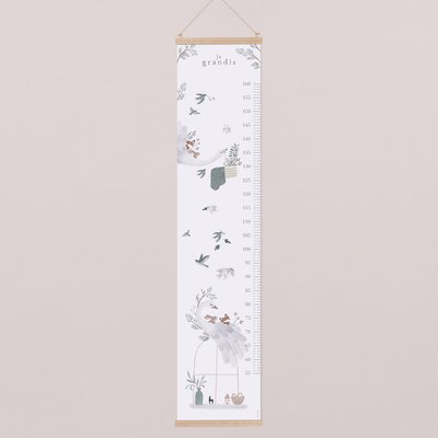 Toise en papier mat  avec son porte-toise en bois 30cm x 140cm COTTON BIRD