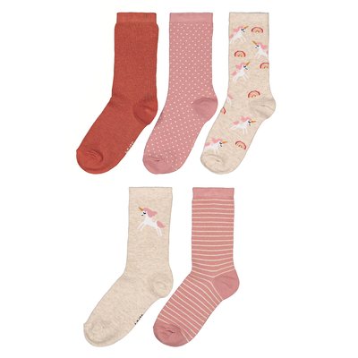 Lot de 5 paires de chaussettes, motif licorne LA REDOUTE COLLECTIONS