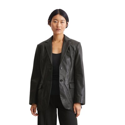 Blazer en cuir regular en cuir nappa d'agneau souple MARC O'POLO