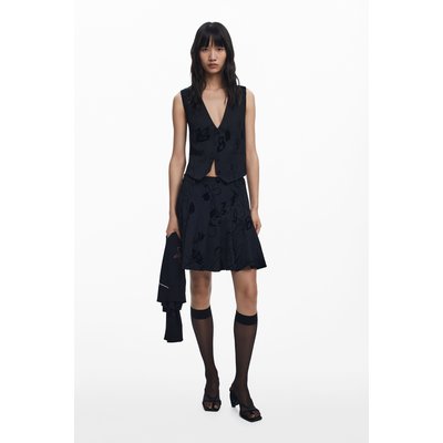 Jupe mini plissée floquée DESIGUAL