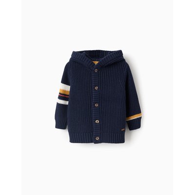 Cardigan en Maille Côtelée avec Capuche et Rayures ZIPPY