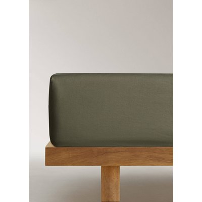 Drap-housse coton satin lavé lit 180 cm MANGO HOME