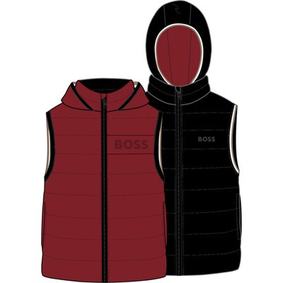Doudoune à capuche effet flannelle BOSS KIDSWEAR