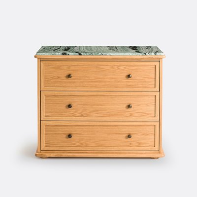 Commode 3 tiroirs chêne et marbre, Ajulne LA REDOUTE INTERIEURS