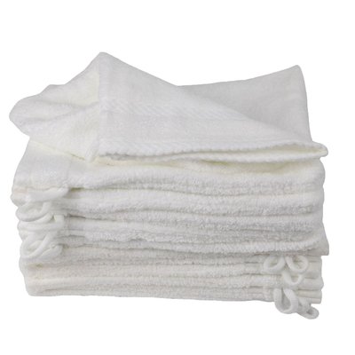 Lot de 12 gants de toilette en coton bouclette éponge CAPUCINE LINANDELLE