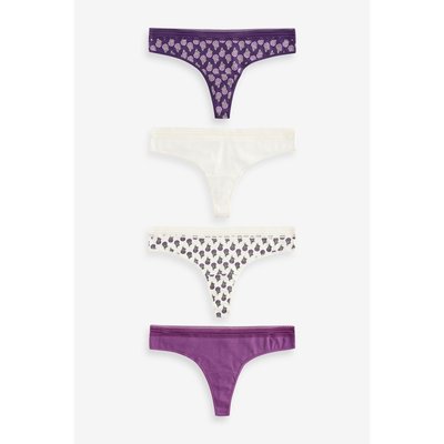 Strings à liseré motif géométrique, lot de 4 NEXT