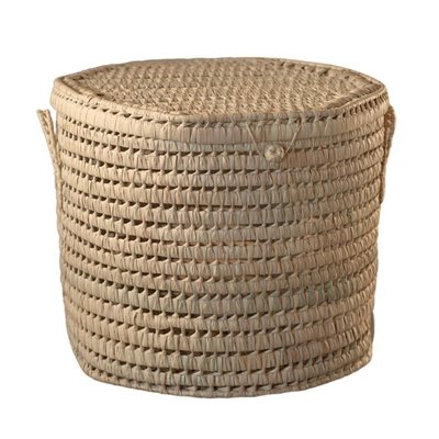 Malle ronde feuille de palmier HOME MAISON