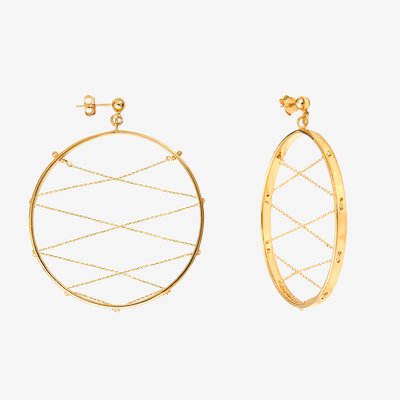 Boucles d'oreilles créoles dorées à l'or fin DITA CAROLINE NAJMAN