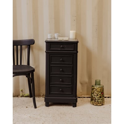 Semainier en bois noir et marbre gris Valery N°134 - Bon état DEBONGOUT