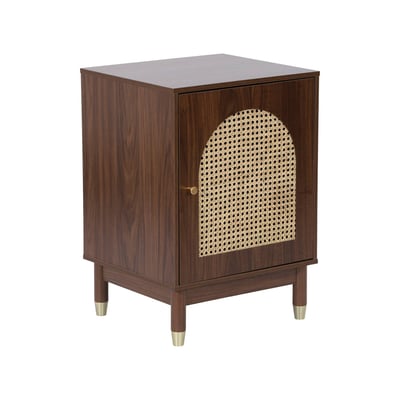 Table de chevet bois et cannage 1 porte JUDITH SWEEEK