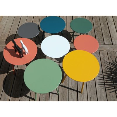 Table basse de jardin en acier Massai 50 cm Blanc PROLOISIRS