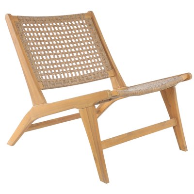 Fauteuil intérieur extérieur, acacia massif et corde, ARICA NORDLYS