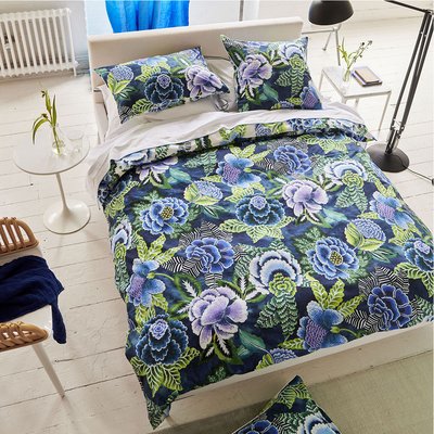 Housse de couette imprimée en percale de coton, ROSE DE DAMAS DESIGNERS GUILD