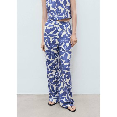 Pantalon lin mélange imprimé MANGO