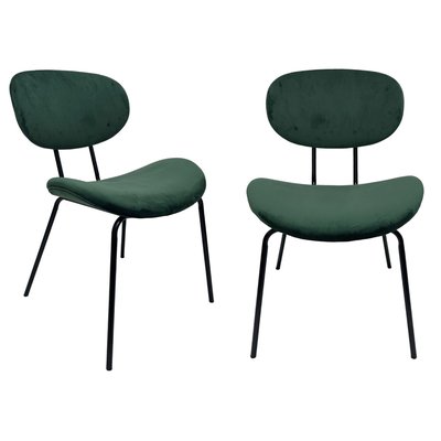 Lot de 2 chaises de séjour velours vert émeraude L57 cm - MELO CALICOSY