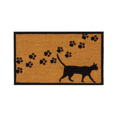 Paillasson coco intérieur extérieur 75 x 45 cm Empreintes de chat AUBRY GASPARD