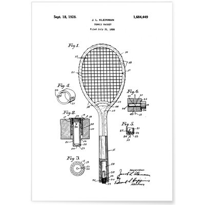 Affiche Brevet raquette tennis L'AFFICHERIE