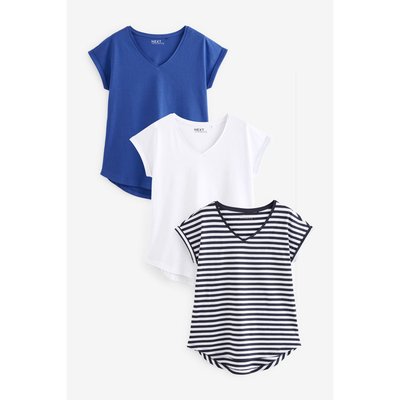 T-Shirts à mancherons et col v, lot de 3 NEXT