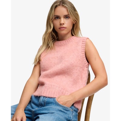 Débardeur en Maille Brossée Col Rond SUPERDRY