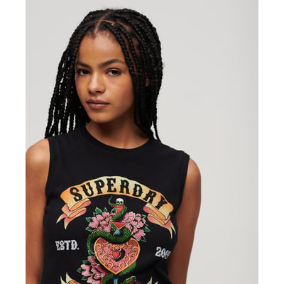 Débardeur à strass effet tatouage SUPERDRY