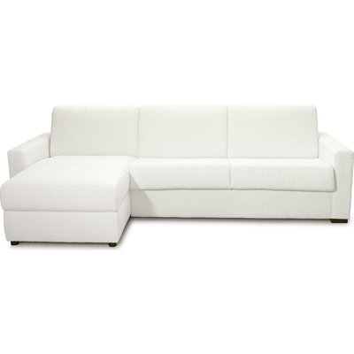 Canapé d'angle convertible express 5 places en tissu bouclette - PALOMA HOMIFAB
