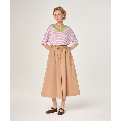 T-shirt col V en coton et soie RODIER