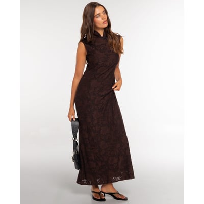 Robe midi en dévoré à motifs floraux THE-ARE