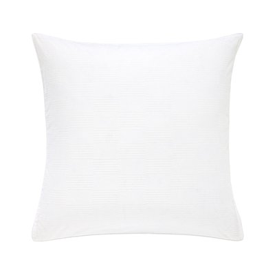 Taie d'oreiller en satin de coton beige, DAMIER OLIVIER DESFORGES
