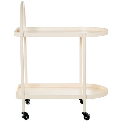 Table roulante desserte cuisine en métal blanc 60x40x74cm VERSA