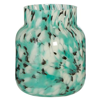 29cm Turquoise Speckled Glass Vase SO'HOME