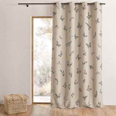 Rideau jacquard imprimés de papillons HOME MAISON