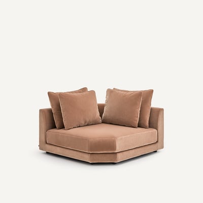 Canapé d'angle modulable en velours, TIBERIO AM.PM