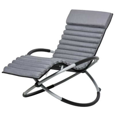 Fauteuil à bascule Métal Gris OUTSUNNY