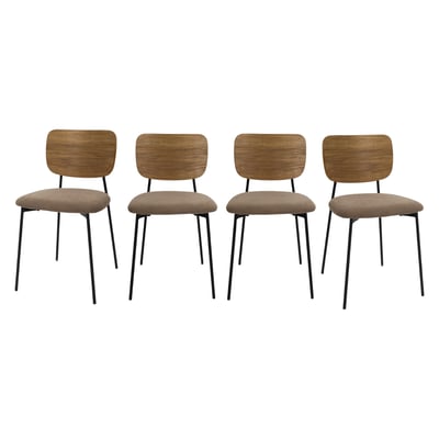 Lot de 4 Chaises taupe NOAN CALICOSY