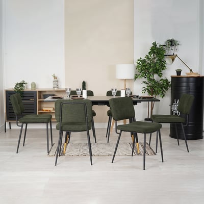 Ensemble de table à manger extensible à allonge avec 6 chaises, WHALEN6PCSSET MEUBLES COSY