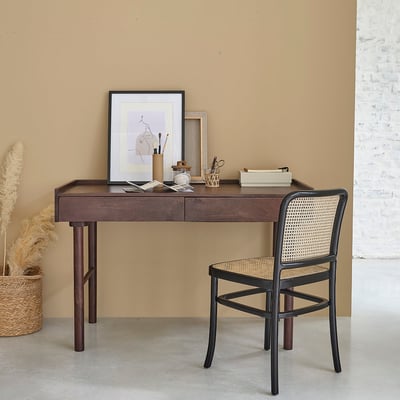 Bureau en bois de manguier 125 cm 2 tiroirs  CAMERON BERAH GETAH