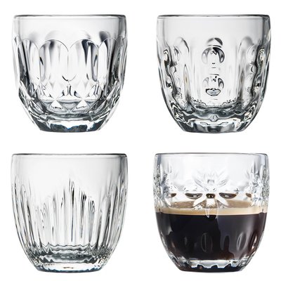 Coffret de 4 tasses expresso 4 motifs assortis, TROQUET LA ROCHERE