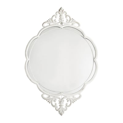 Miroir ovale Ophélie en métal blanchi MATHILDE M
