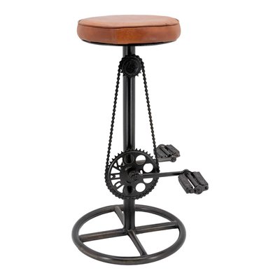 Tabouret vélo vintage en cuir de chèvre AUBRY GASPARD