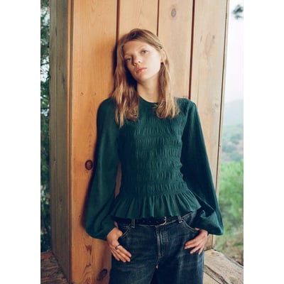 Blouse froncée à texture MANGO TEEN