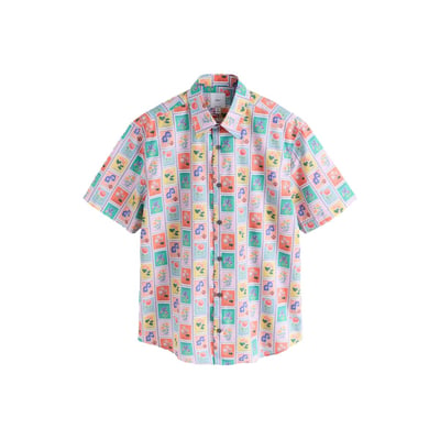 Chemise en coton imprimée à manches courtes NEXT