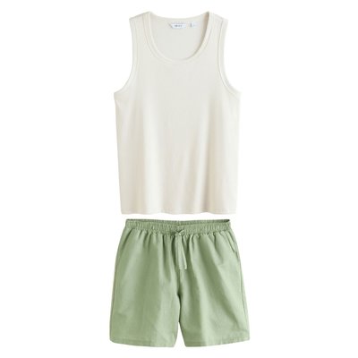 Pyjama short et débardeur en lin mélangé NEXT