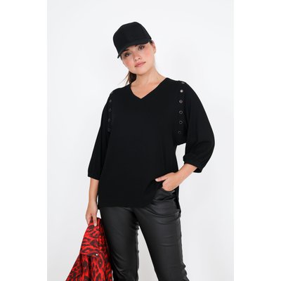 Pull uni en cote avec œillet JEAN-MARC PHILIPPE