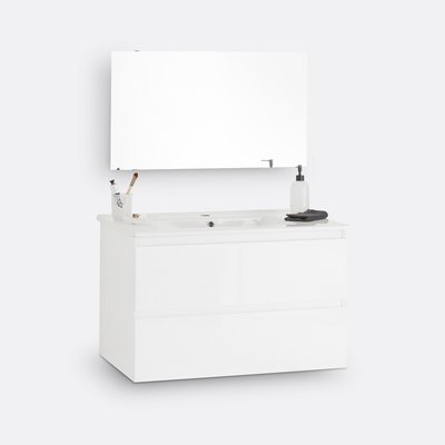 Meuble sous vasque suspendu + miroir L80 cm, Pacci SO'HOME