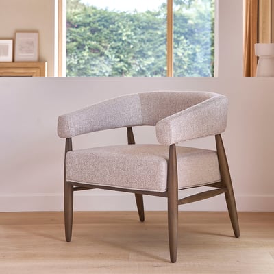 Fauteuil en bois massif et tissu texturé  ÉLOI BERAH GETAH