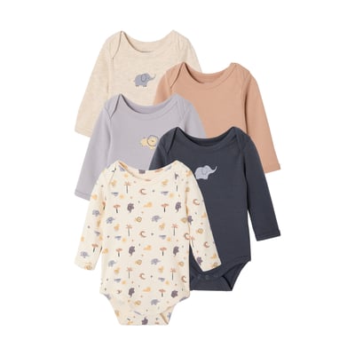 Lot de 5 bodies manches longues VERTBAUDET
