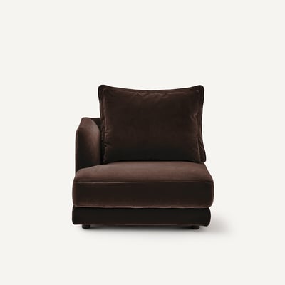 Demi-canapé gauche, modulable en velours, TIBERIO AM.PM