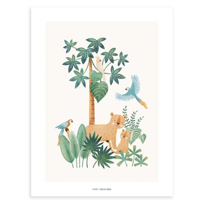 Affiche enfant jungle et animaux YATSUNI LILIPINSO